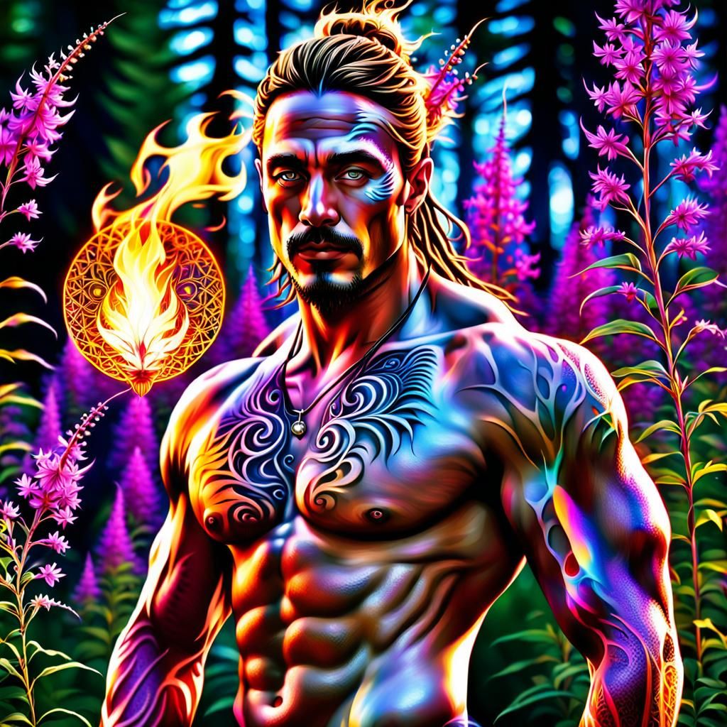 Fireweed Fairy Sings in Fractal Moonlight