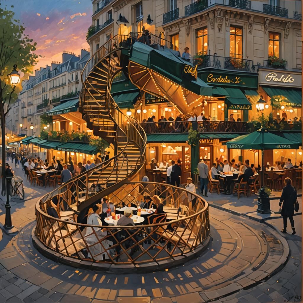 Paris Café at Night: A Warm and Lively Scene