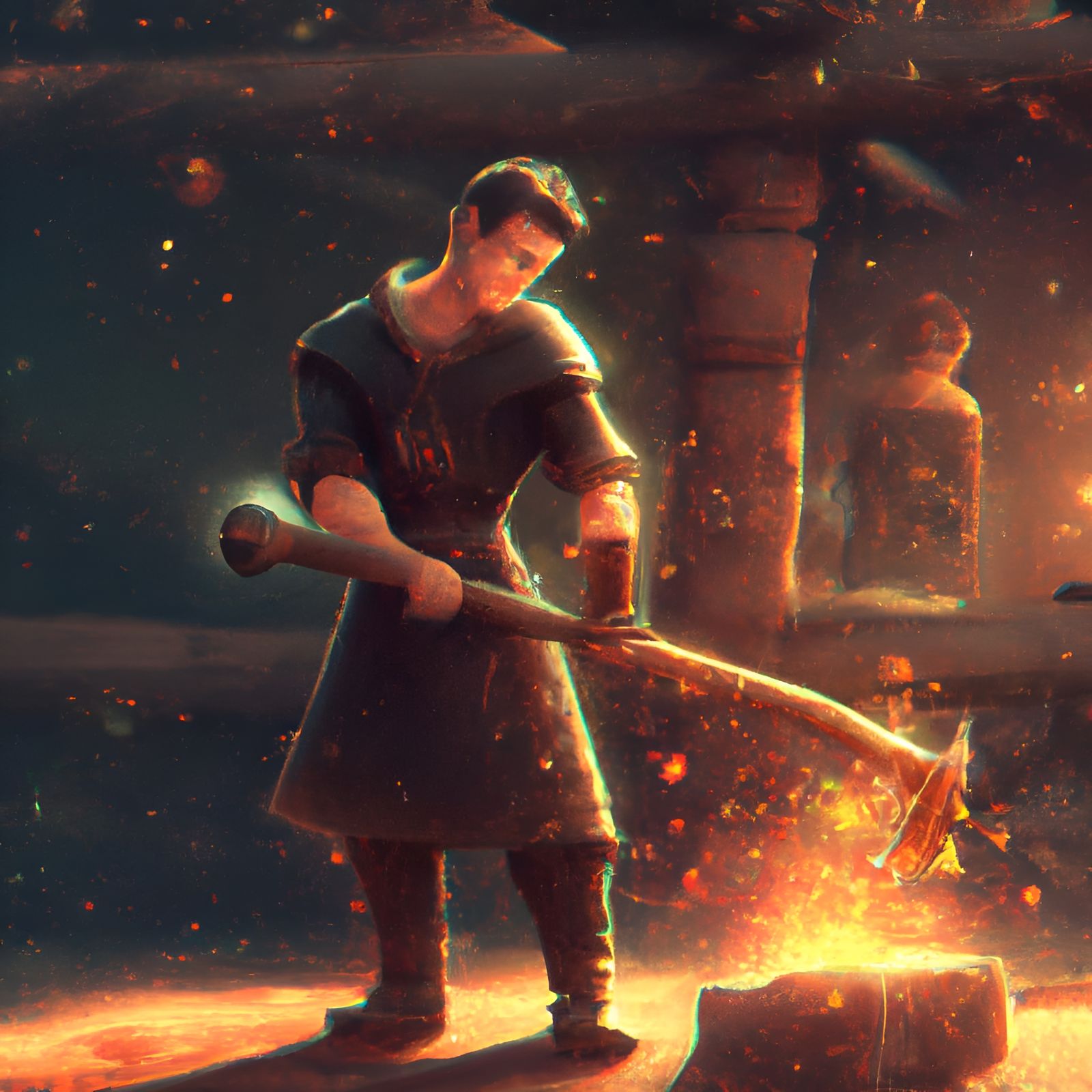 Master medieval blacksmith