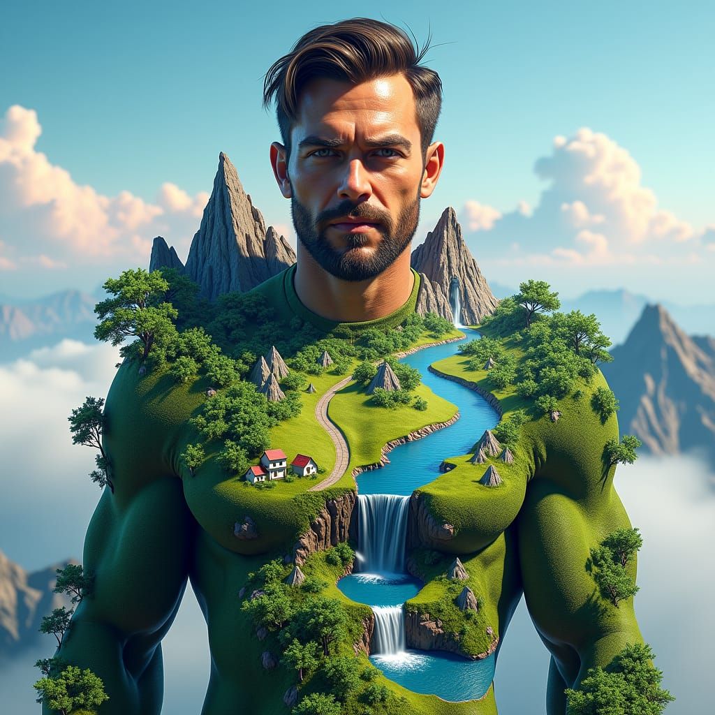 Topographic Man: A Living 3D Landscape