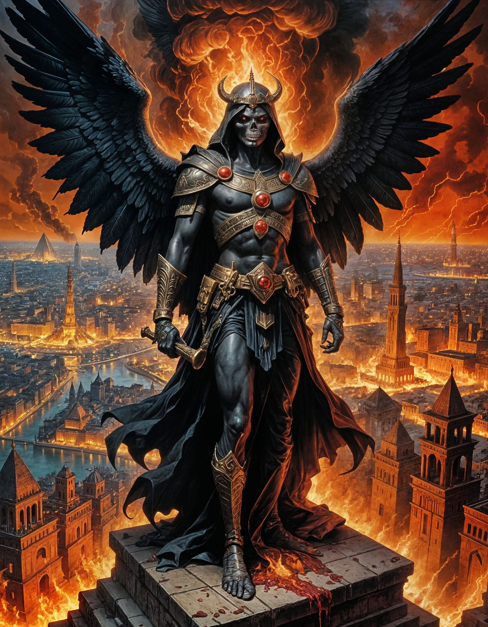 Cyberpunk Angels of Death Condemn Ancient Egypt