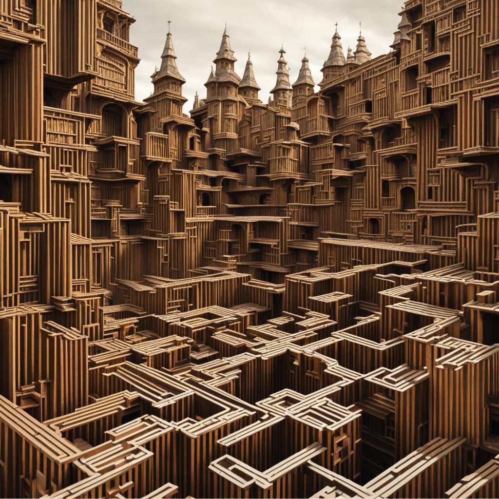 Medieval Escher Maze of Impossible Walls