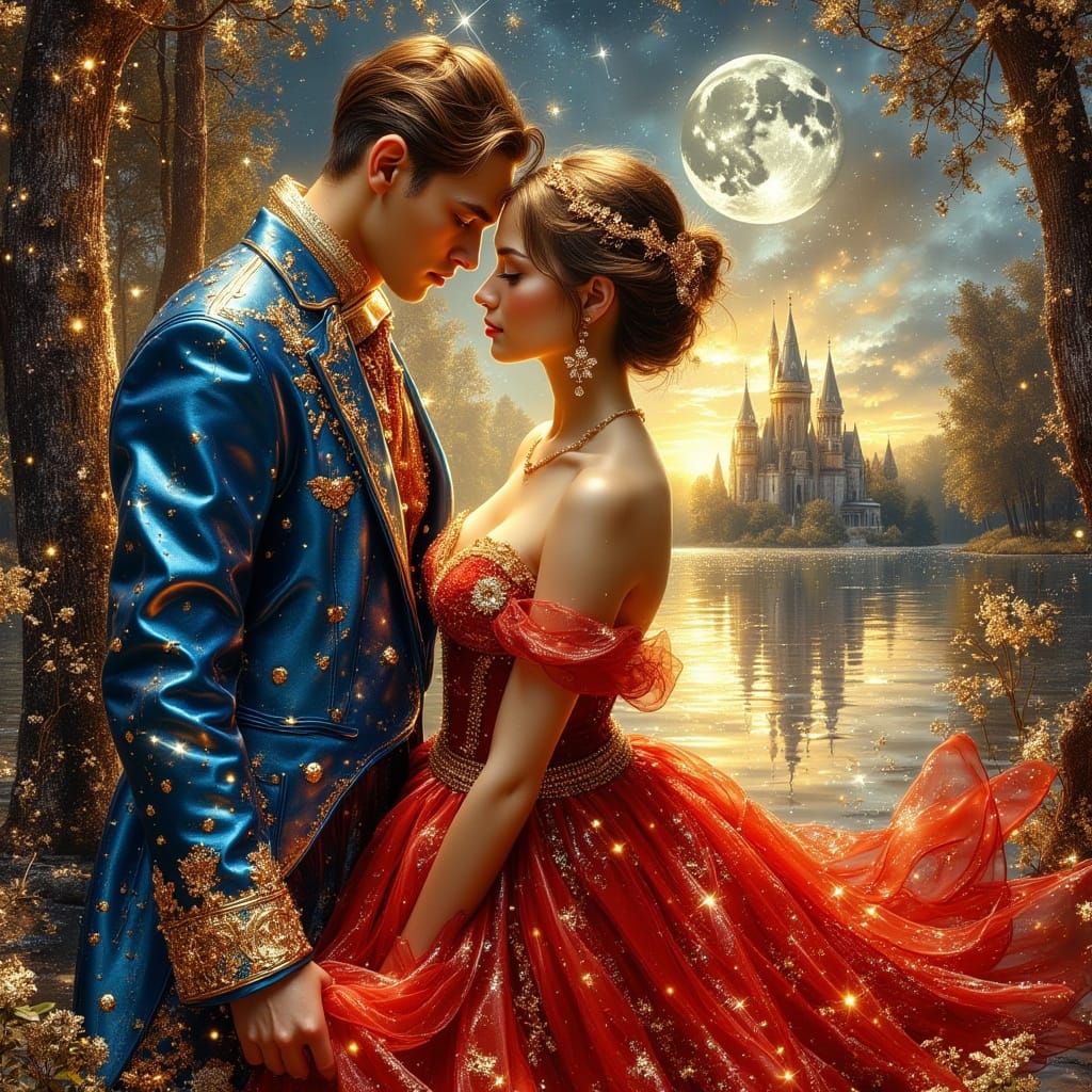 Enchanted Princess in Magical Castle, Hyperrealistic Digital...