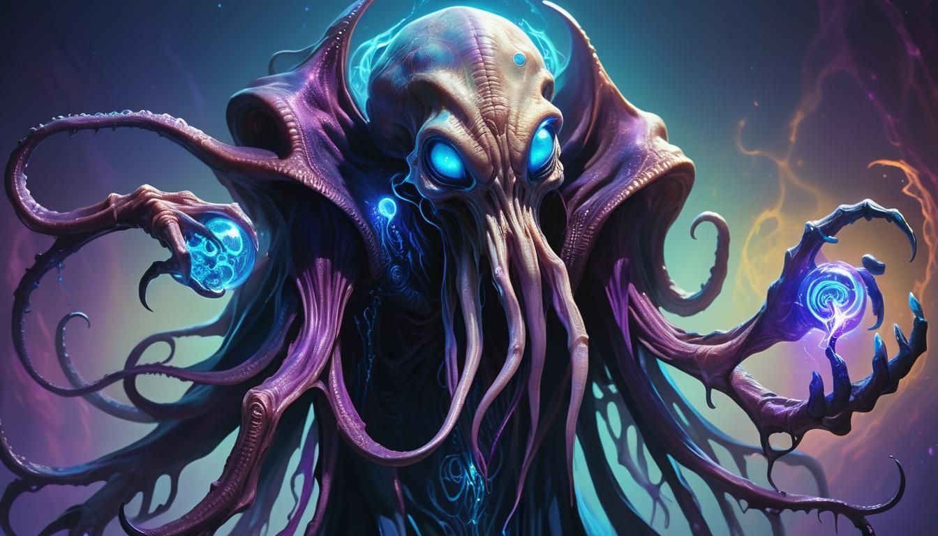 Mind Flayer Concept Art in Hyperrealistic Style