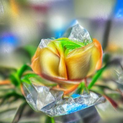 Detailed Crystal Rose Against Dark Background