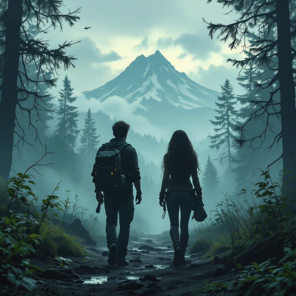 Post-Apocalyptic Forest Walk in Cinematic 3D Style