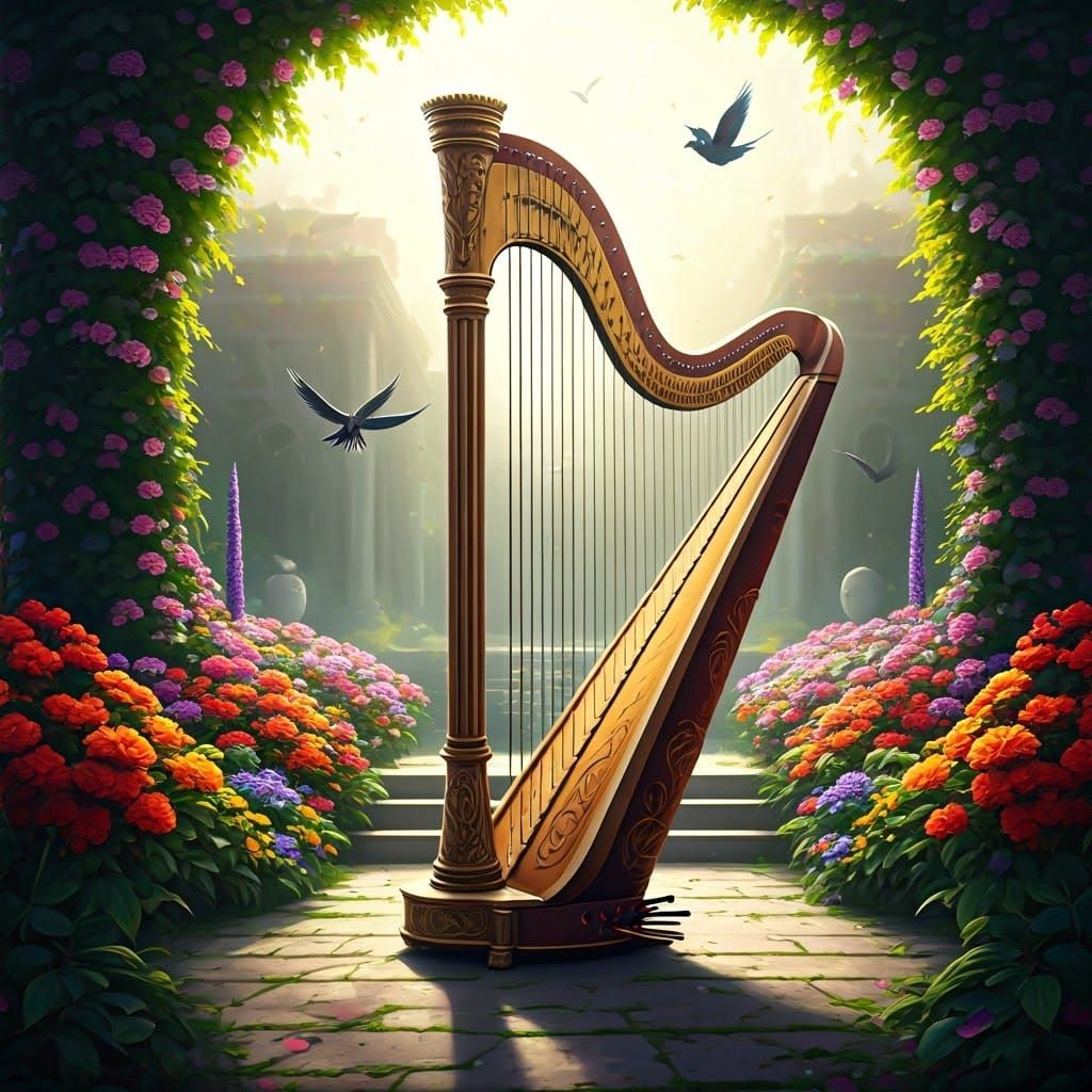 Ethereal Garden Oasis in Vibrant Colors