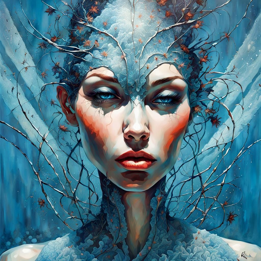 Floral Girls in Light Blue with Bioluminescence