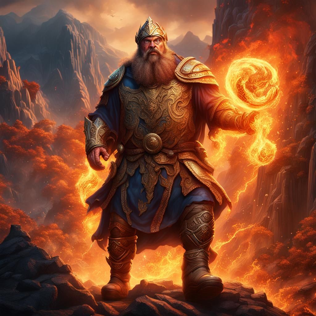 Brian Blessed Steals Fire: Fantasy Concept Art