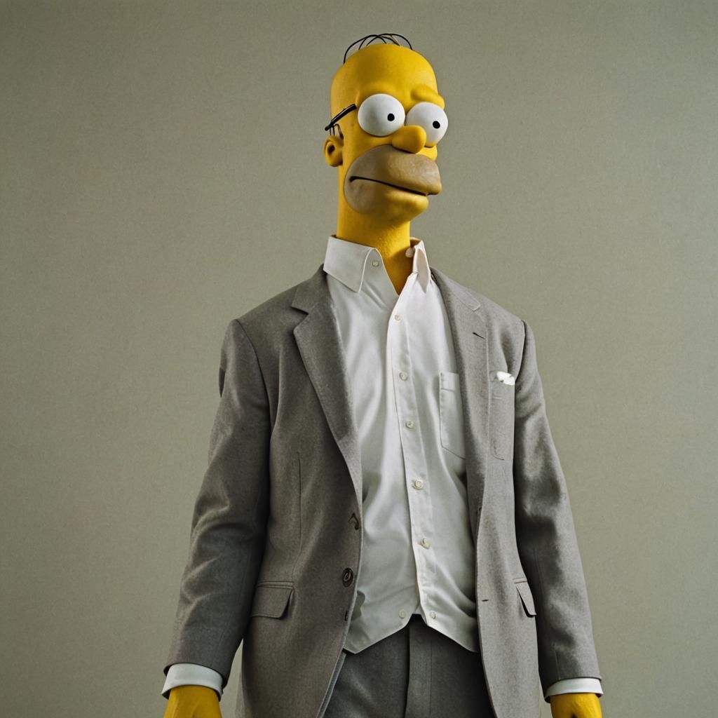 Homer Simpson Poses for Vogue: Cinematic Film Still