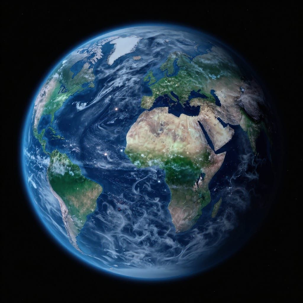 Earth From Deep Space Cinematic View