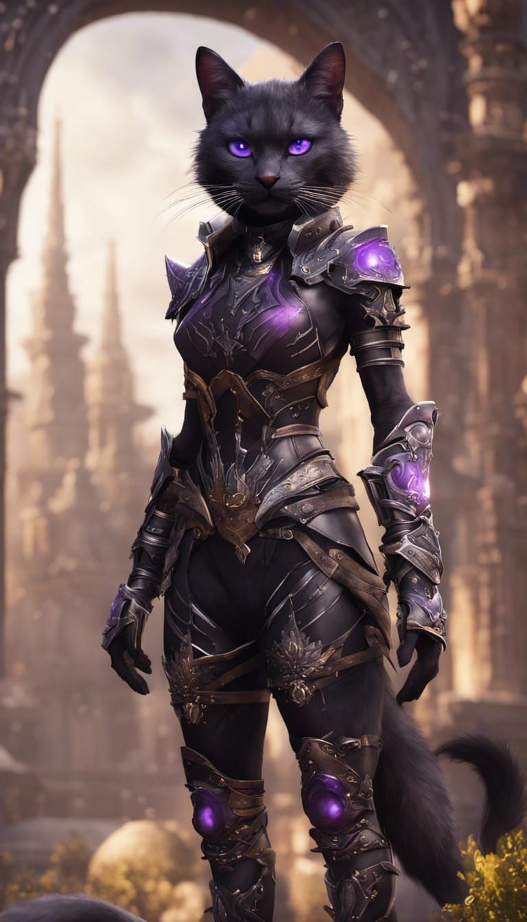 Black Cat Tabaxi in Leather Armor