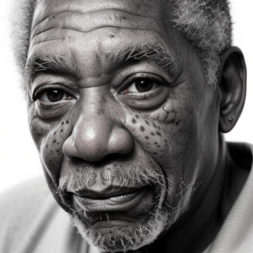 Detailed Black and White Portrait of an Older Man