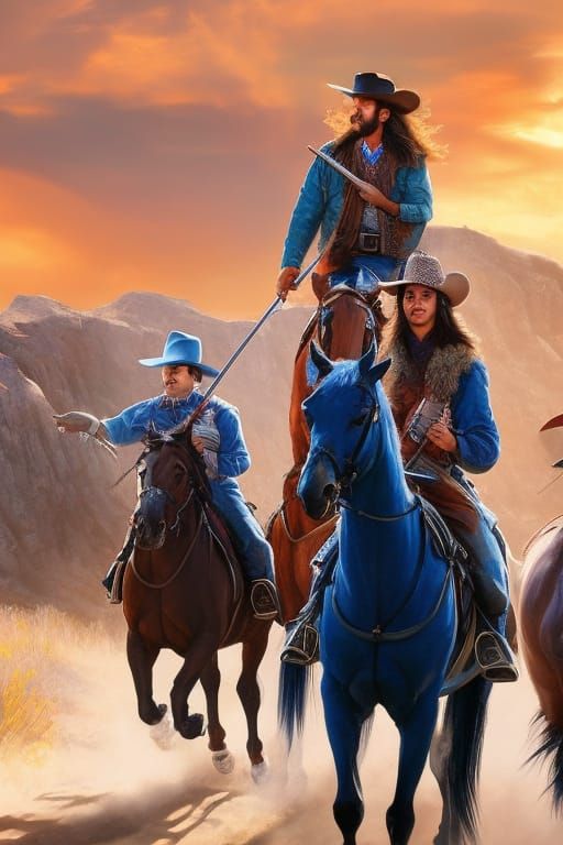 Old West Desert Hideaway with Riders and Saloon