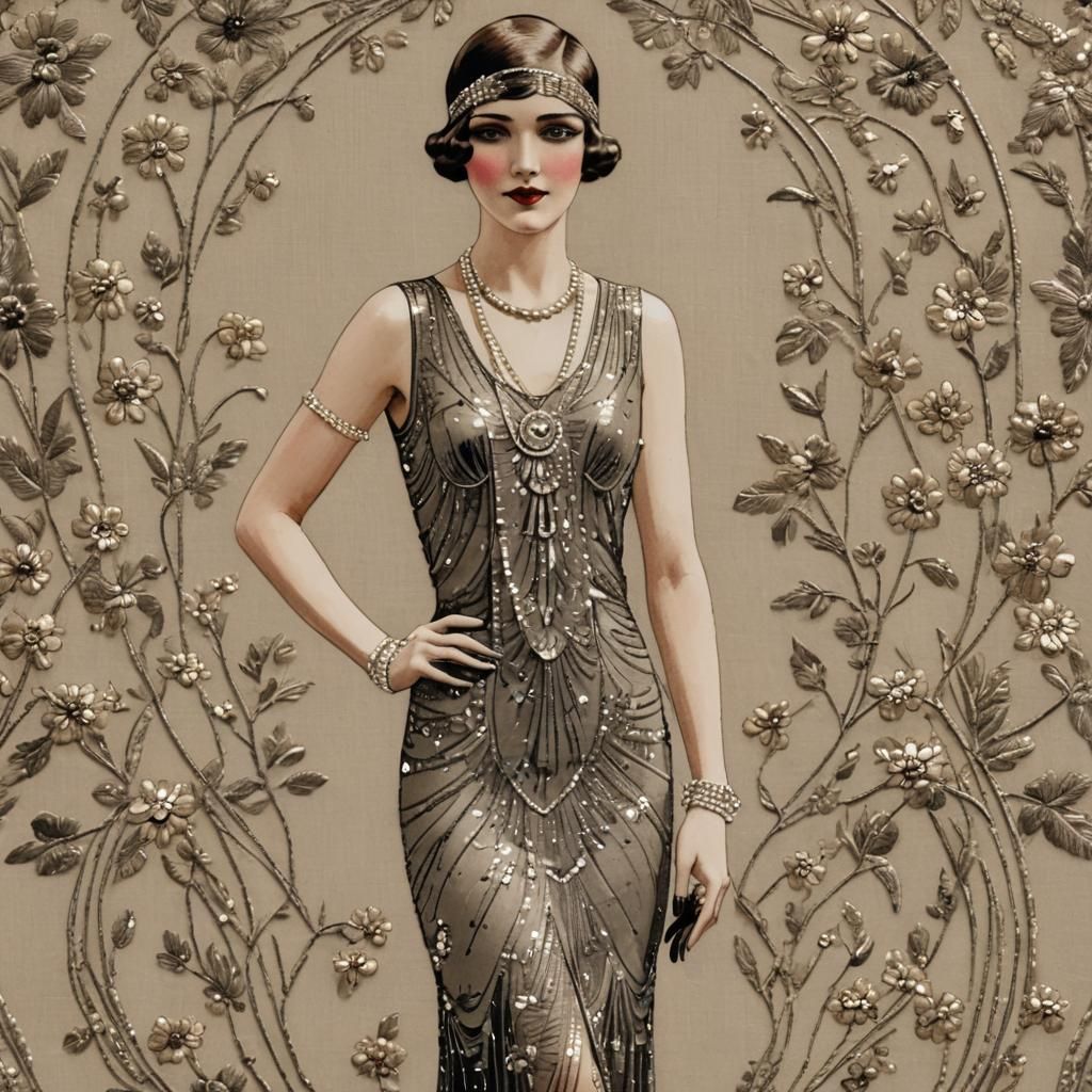 Flapper Girl in Sequined Gown