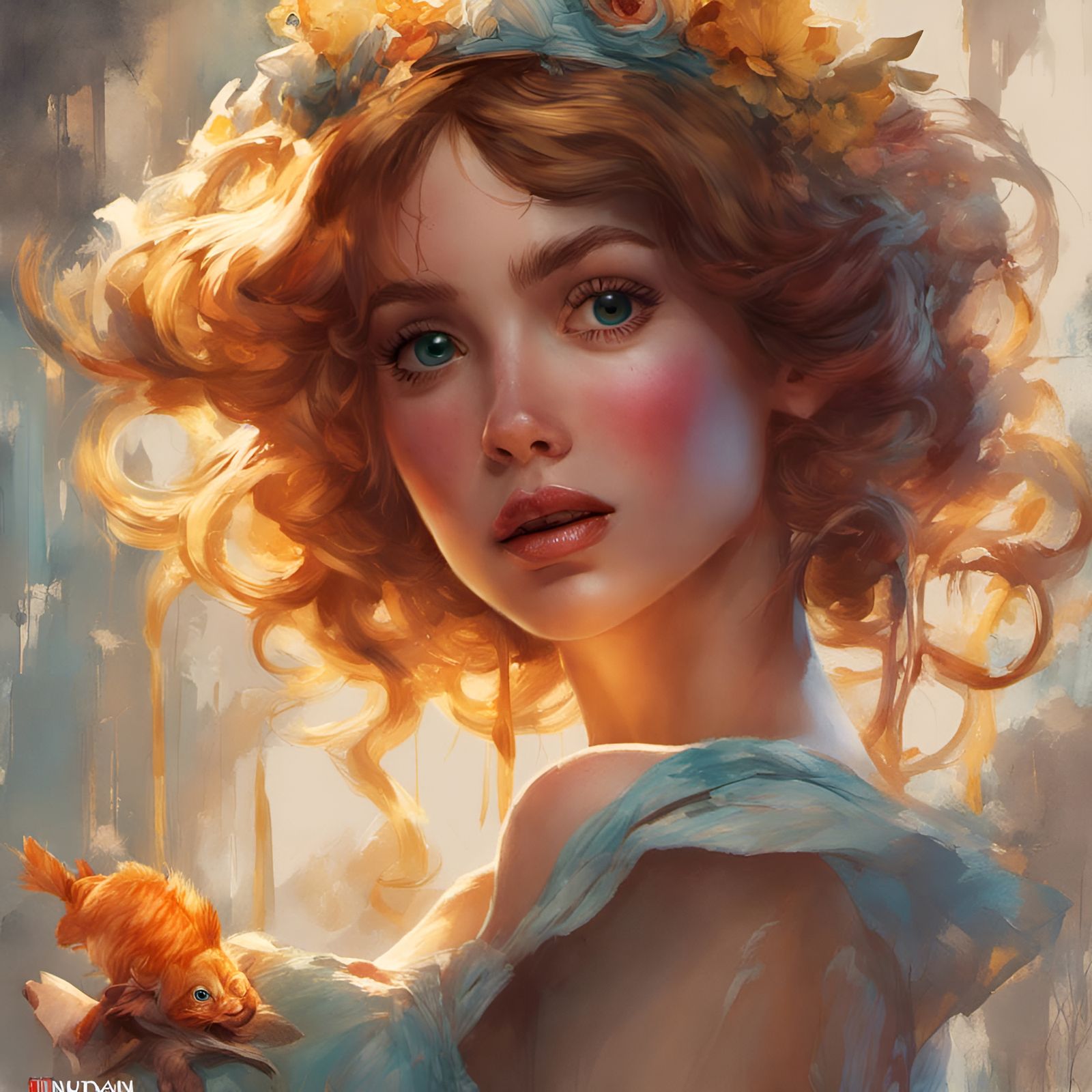 Flirty Princess on a Sunny Day, Digital Art