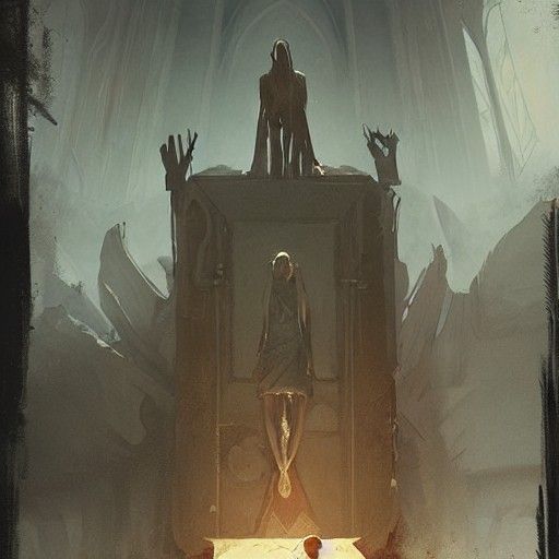 Sinister Bible Scene as Gothic Art