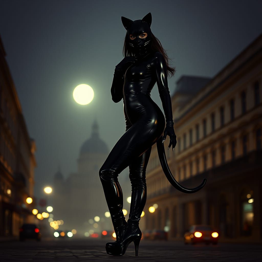 Empowered Femininity Under Budapest's Lunar Glow