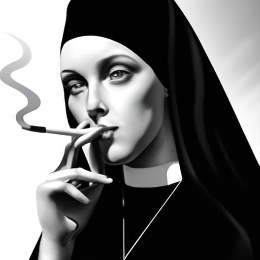 nun smoking