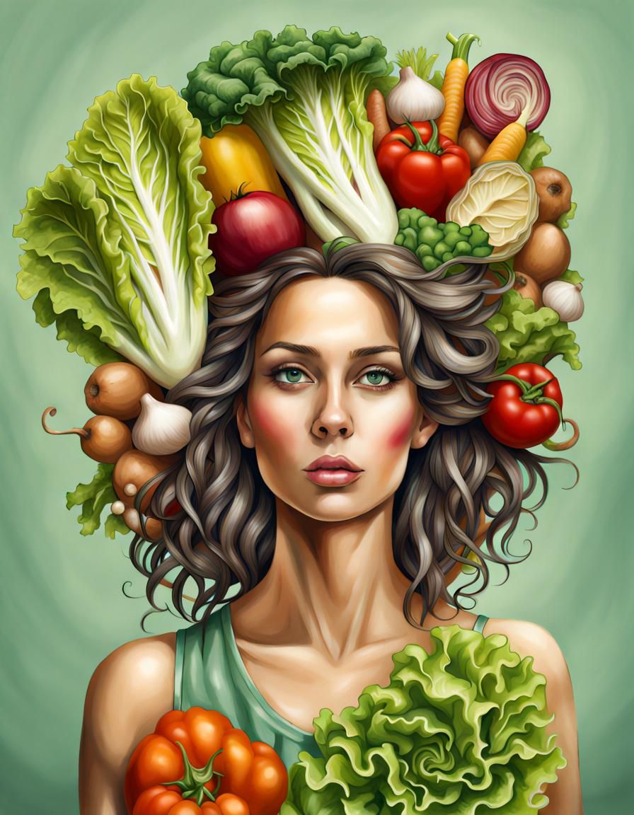 Vegetable Woman: A Colorful Realism Portrait