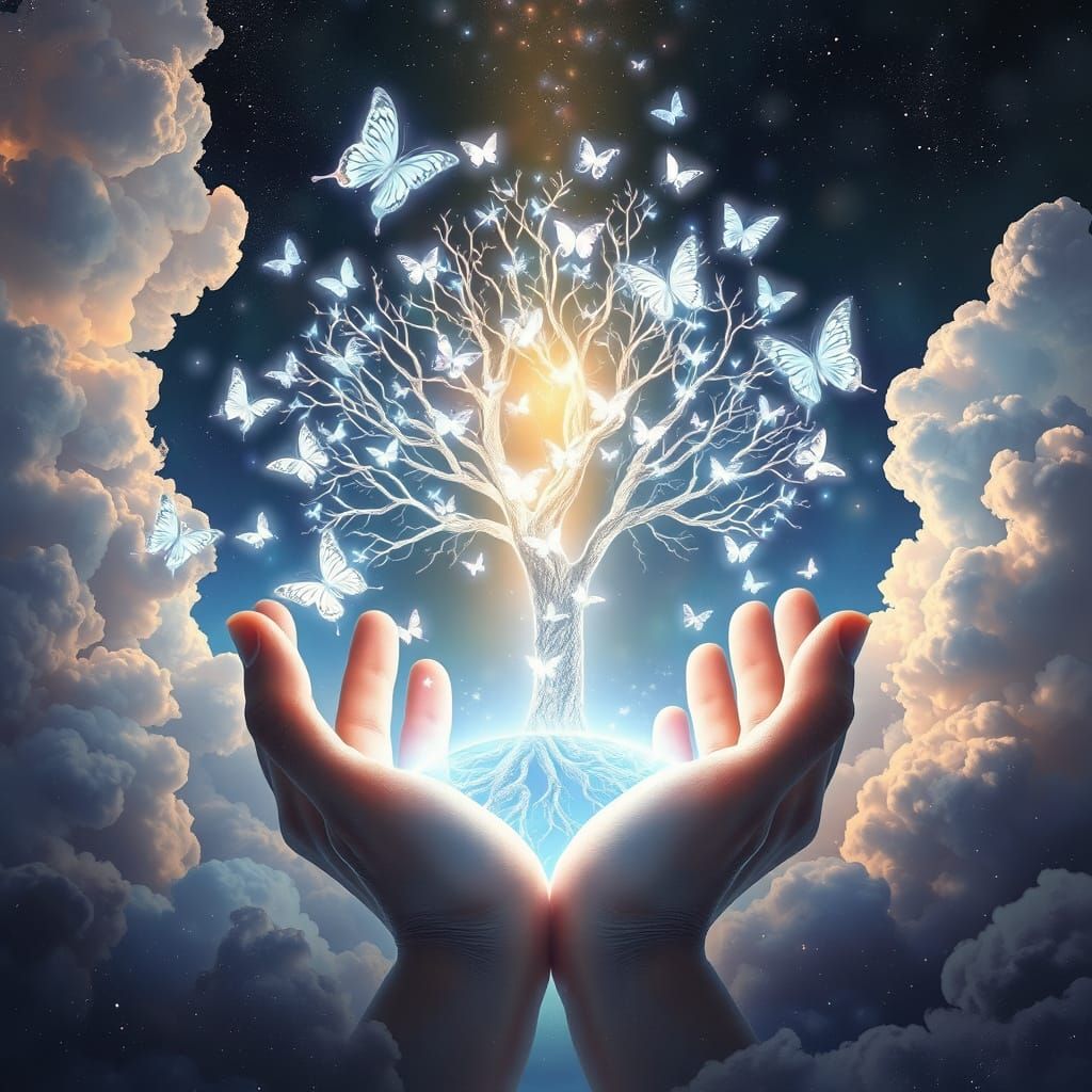 Ethereal Tree of Life Radiates in Cosmic Glory