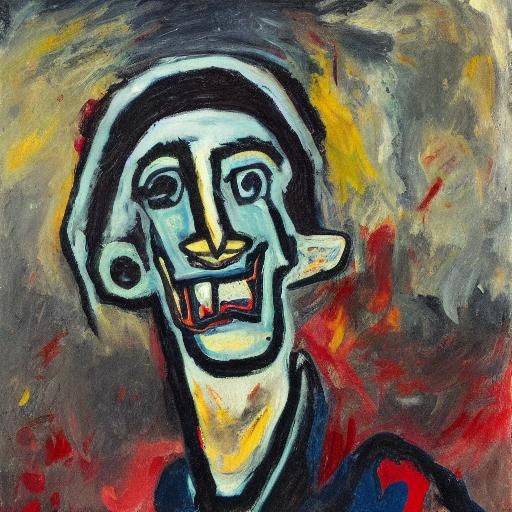 Expressionist Album Cover with Anguished Figure