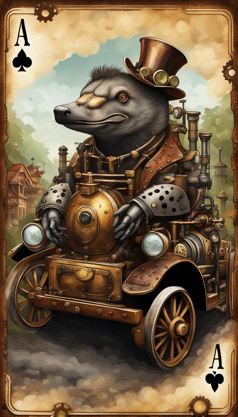 Platypus and Hyena Card Game in Escher Park