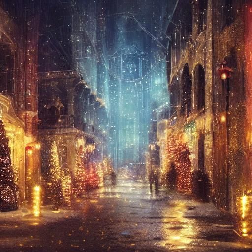 Epic Christmas Lights Digital Matte Painting