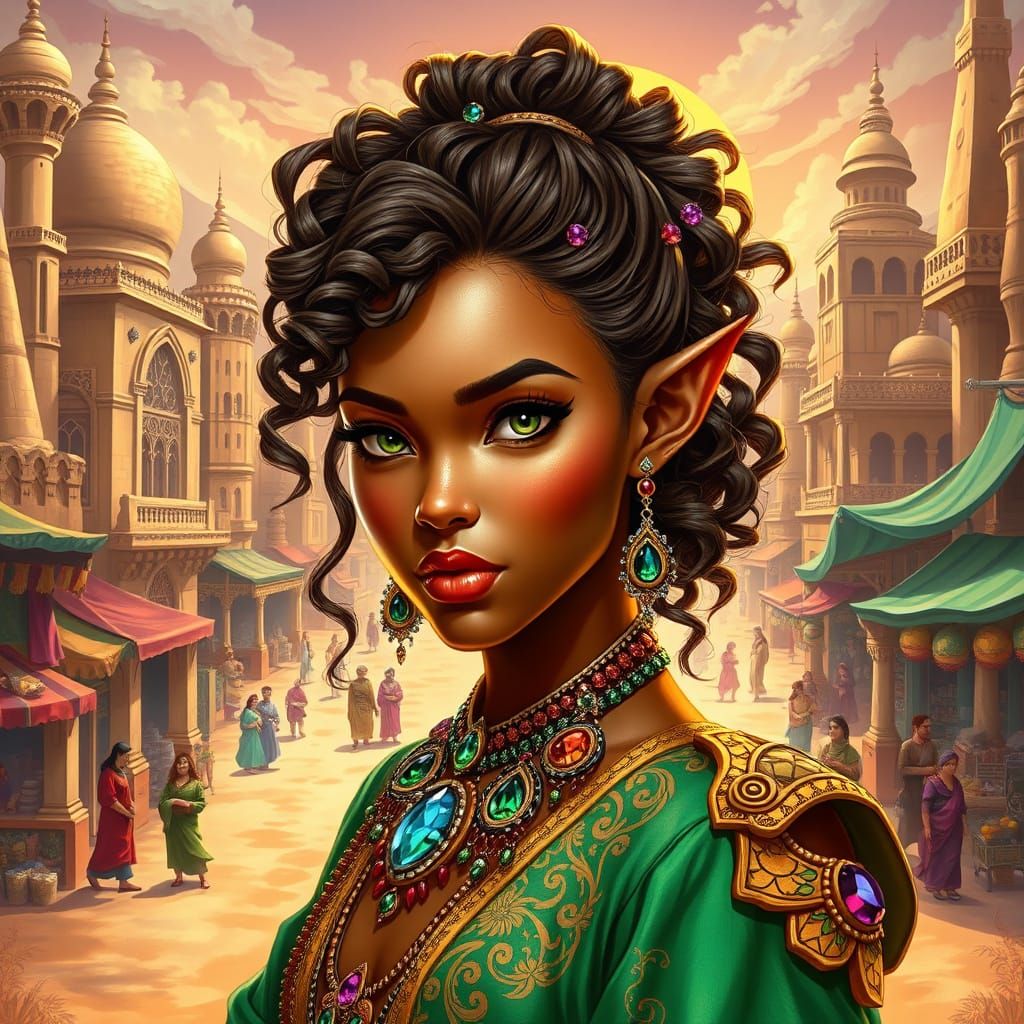 Ethereal Desert Bard in Emerald Regalia