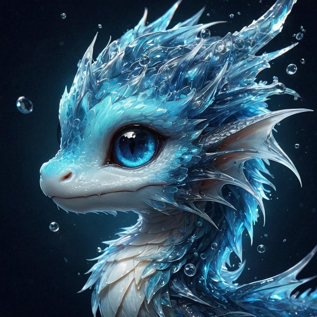 Water Dragon Portrait in Anime Style
