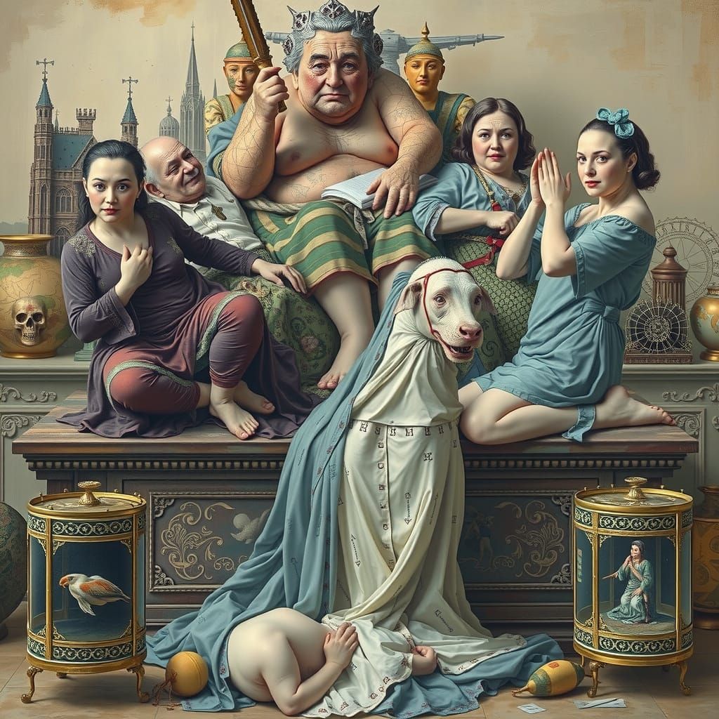 An artful depiction of corpulent morbidity