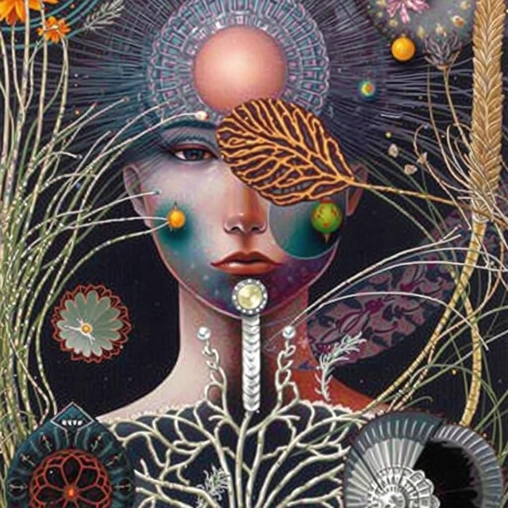 Abstract Data Seed: Deep Color Digital Art