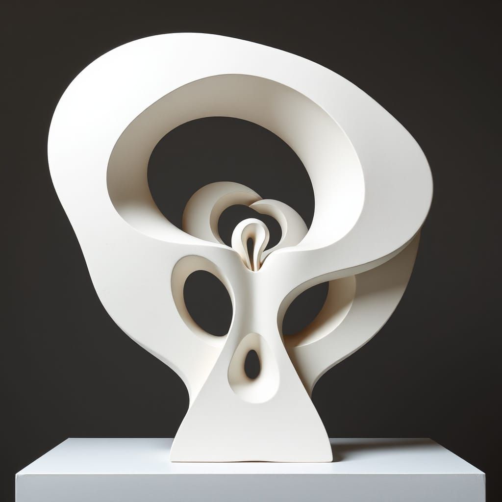 Surreal Sculpture with Optical Illusion in Dreamlike Style