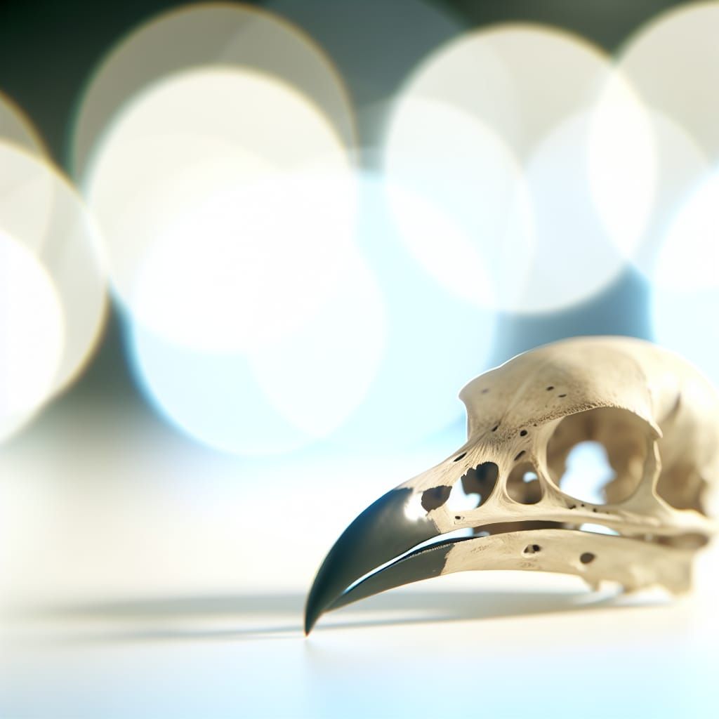 High-Resolution Raven Skull with Bokeh Effect