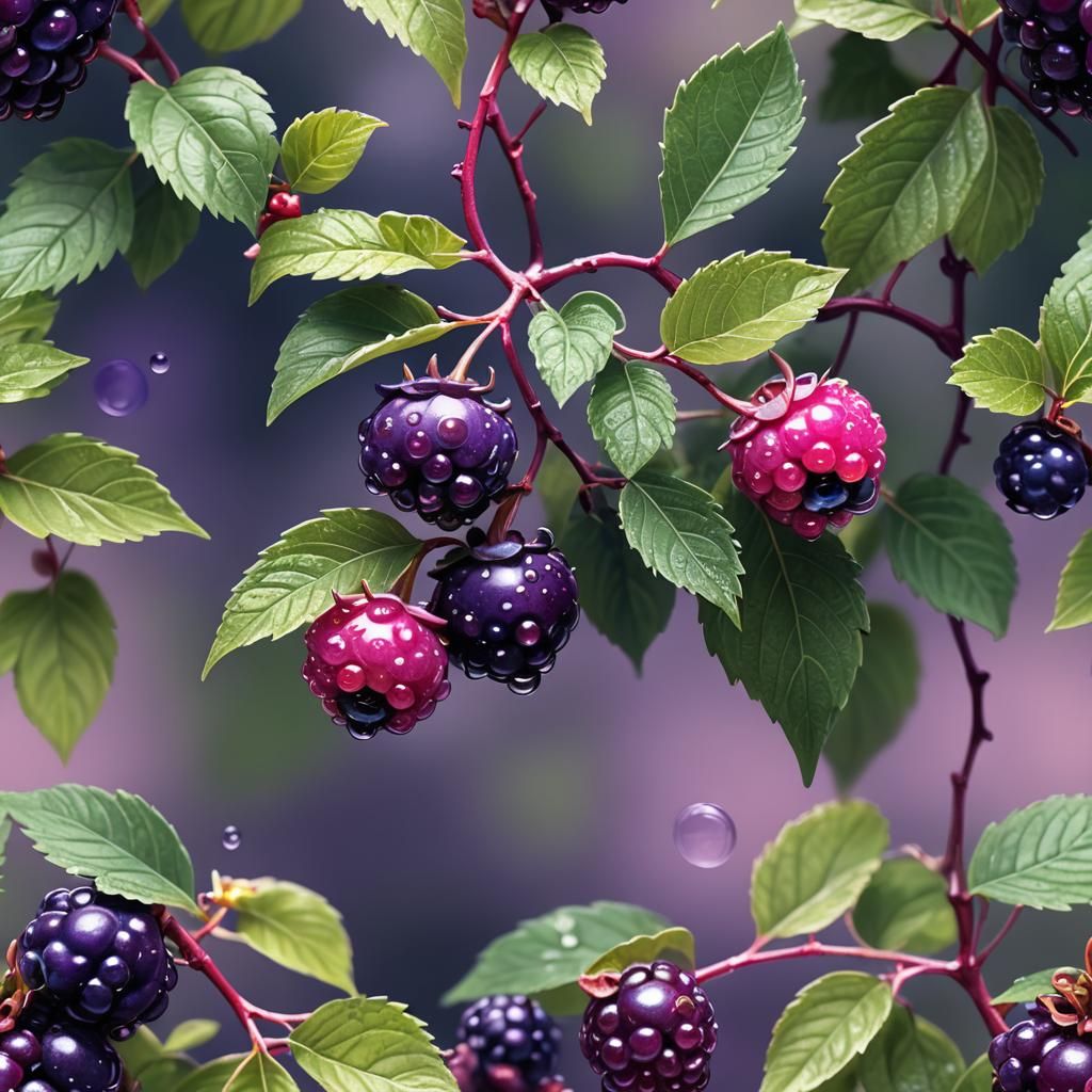 Stylized Illustration of a Deep Purple Berry