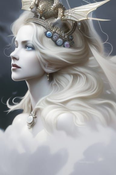 Dragon Queen Portrait in Hyperdetailed Style