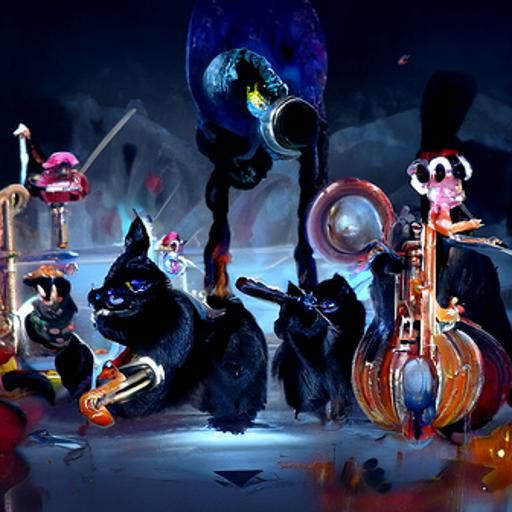 Jazz music Scat Cat and his Alley Cats  playing their instru...