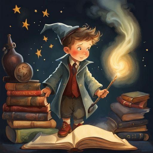 Whimsical Little Wizard in Classic Attire