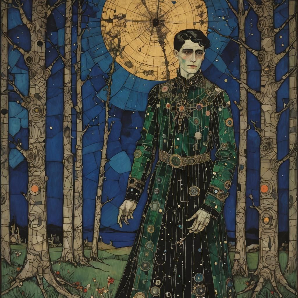 Encaustic Godrays in the Style of Picabia and Clarke