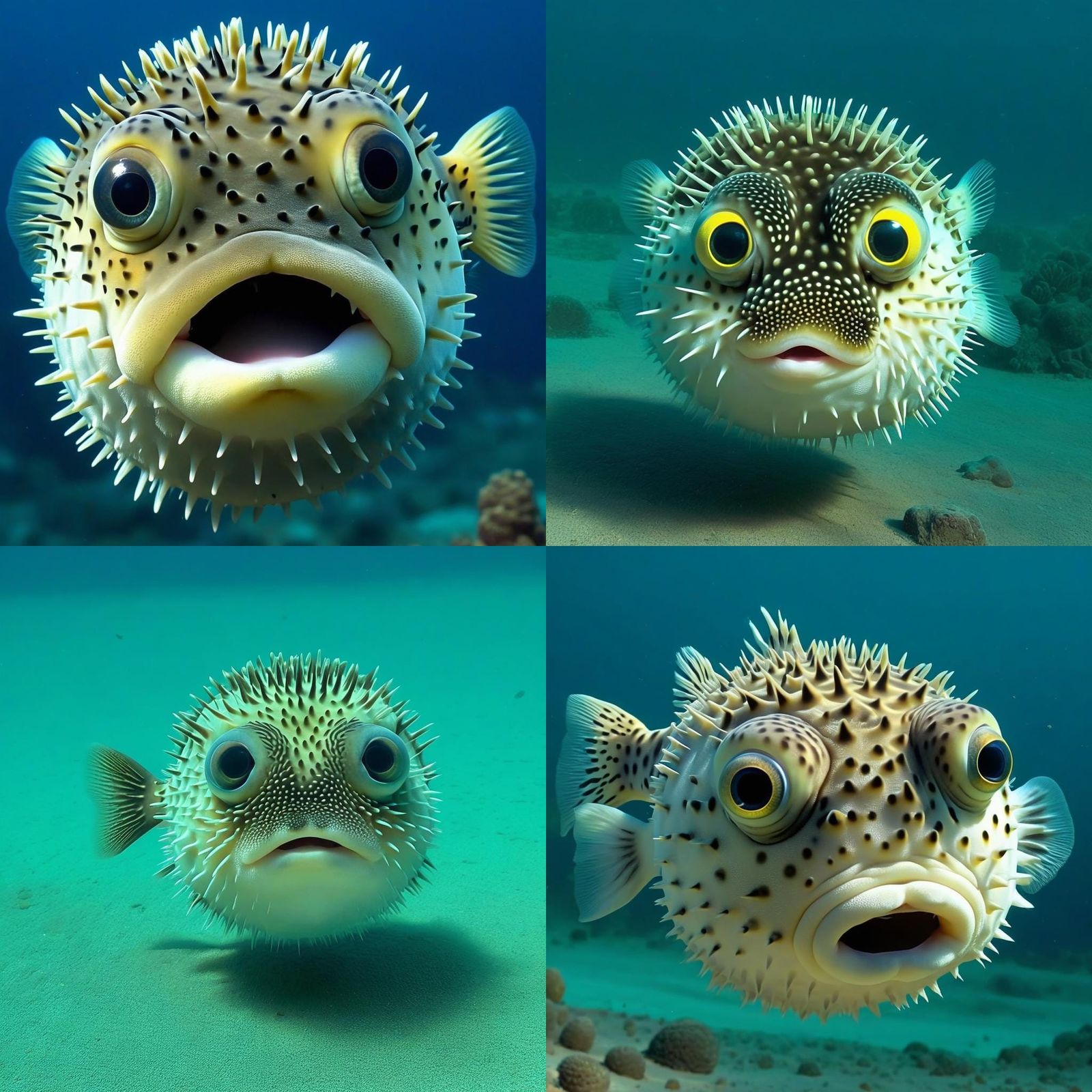 The cutest most nervous pufferfish in the whole wide ocean