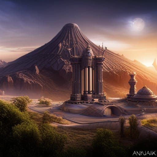 Detailed Matte Painting of Anunnaki in 8k