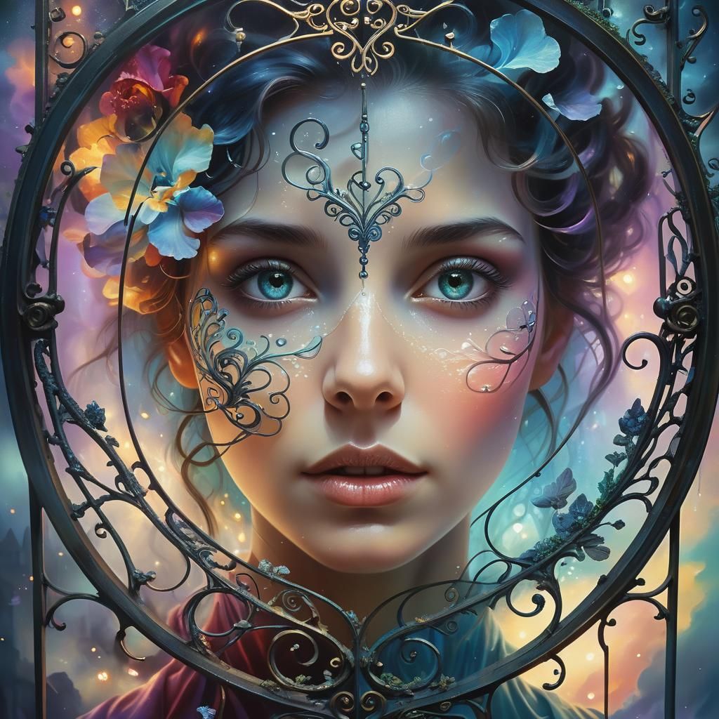 Surreal Portrait: Gates of the Soul in Dreamlike Style