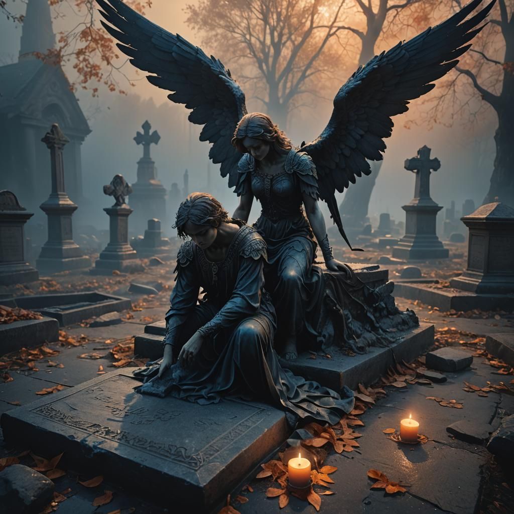 Fallen Angel in Dark Fantasy Matte Painting