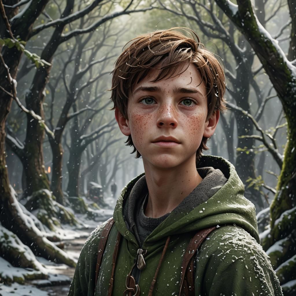 Portrait of a Boy with Freckles, Fantasy Concept Art