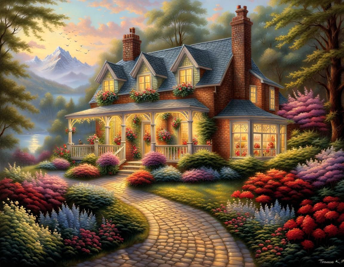 Emoji Home in Idyllic Painterly Style