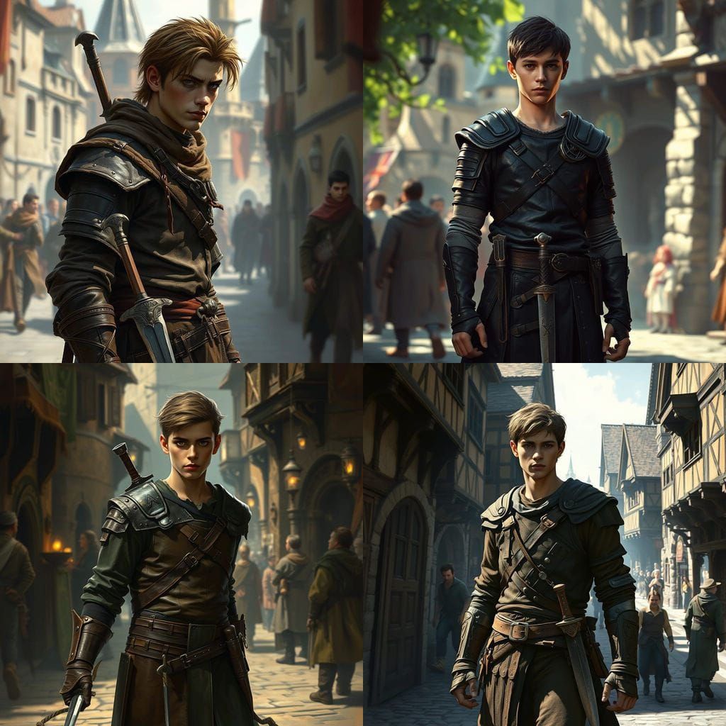 Young Male Ranger with Dagger in Town