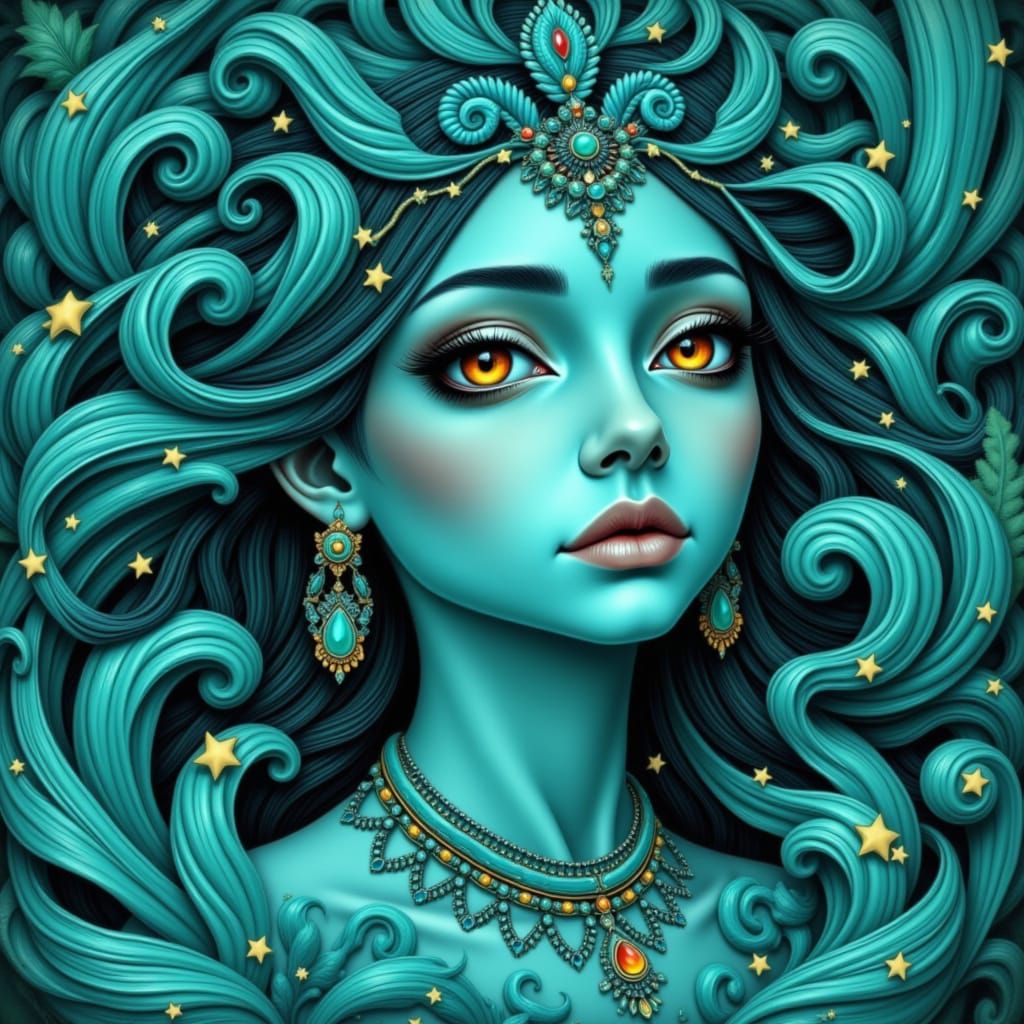 Turquoise Beauty in Dreamy Ethereal Environment