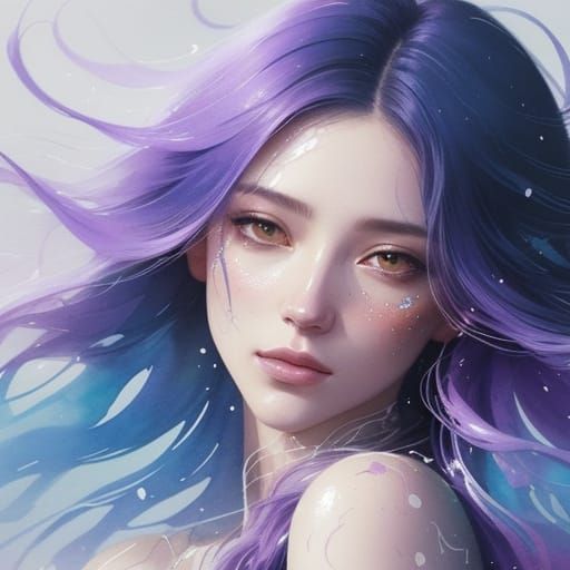 Ethereal Woman in Watercolour and Ink