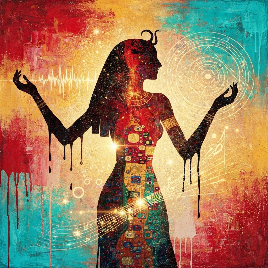 Mughal Carpet Abstract: Hathor Melts Amidst Gold Dust