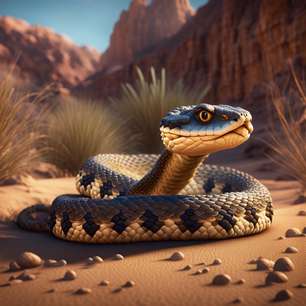 Desert Rattlesnake Moulting: Detailed Matte Painting